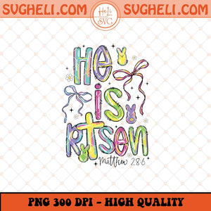 Brushstroke Bunny Easter He Is Risen Png Bunny Bow Png Sublimation Files