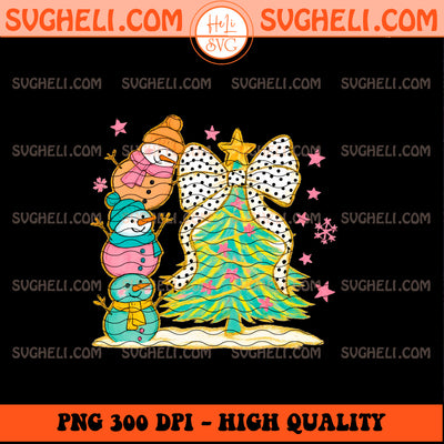 Brushstroke Colorful Coquette Glitter Christmas Snowman Png