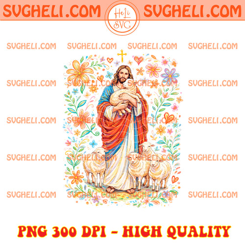 Brushstroke The Shepherd Of Love Png Floral Jesus Png