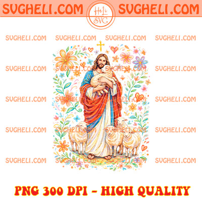 Brushstroke The Shepherd Of Love Png Floral Jesus Png