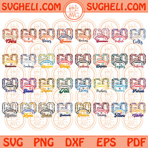 Bundle Svg Go Leopard Football Svg Set Go Football Leopard Svg Png Sublimation Dxf Eps All 32 Teams Files