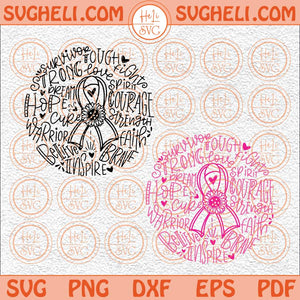 Cancer Awareness Svg Cancer Quote Svg Typography Svg Ribbon Svg Png Dxf Eps Files