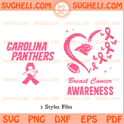 Carolina Panthers October Breast Cancer Awareness Svg