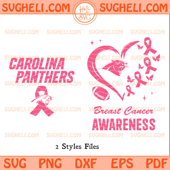 Carolina Panthers October Breast Cancer Awareness Svg
