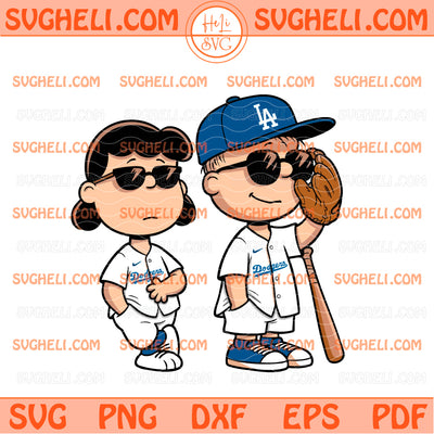 Charlie Brown and Lucy Los Angeles Dodgers Svg Dodgers Svg