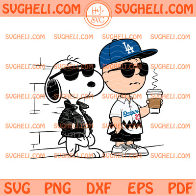 Charlie Brown and Snoopy Dodgers Svg Snoopy LA Dodgers Svg