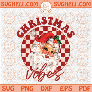 Checkered Christmas Svg Retro Santa Svg Christmas Sublimation Svg Png Dxf Eps