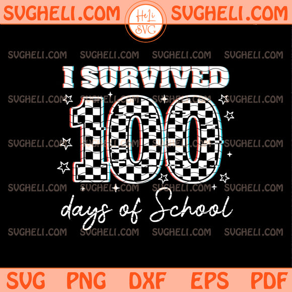 Checkered Glitch I Survived 100 Days of School Png