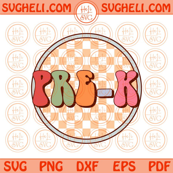 Checkered Pre-K Svg Back To School Svg First Day Of School Svg Png Dxf Eps Files