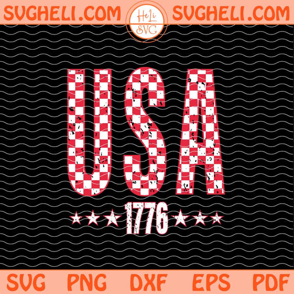 Checkered USA Svg Checkered America Svg USA 1776 Svg Png Dxf Eps Files