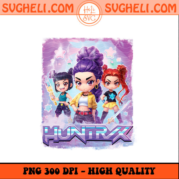 Chibi Huntrix Png Cute KPop Demon Hunters Girl Group Png