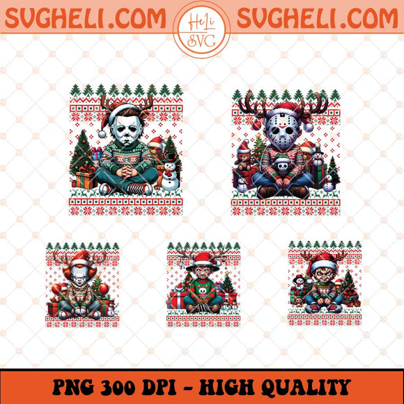 Chibi Killer Christmas Png Bundle Christmas Movie Killer Png Sublimation Files