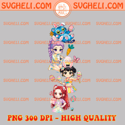 Chibi Kpop Demon Hunters Huntrix Easter Png Kpop Easter Png