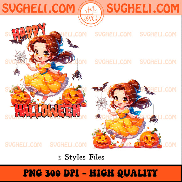 Chibi Princess Belle Halloween Png Happy Halloween Belle Png