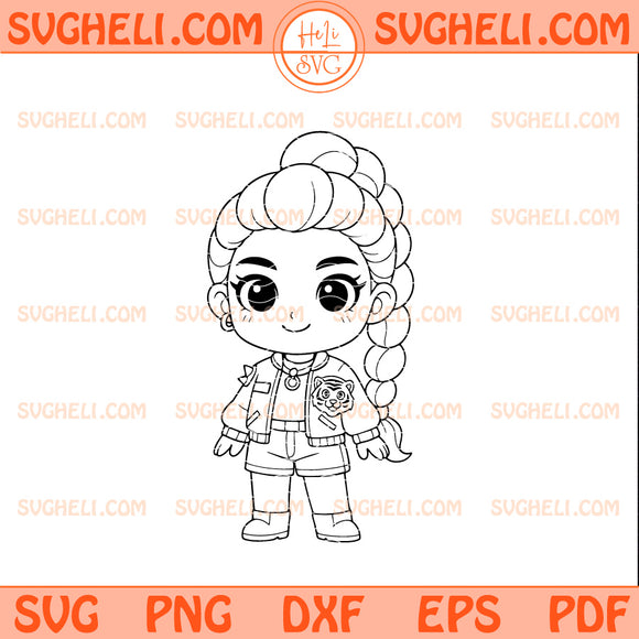 Chibi Rumi Huntrix Svg Kpop Demon Hunters Rumi Svg