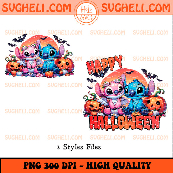 Chibi Stitch and Angel Halloween Png Stitch and Angel Png