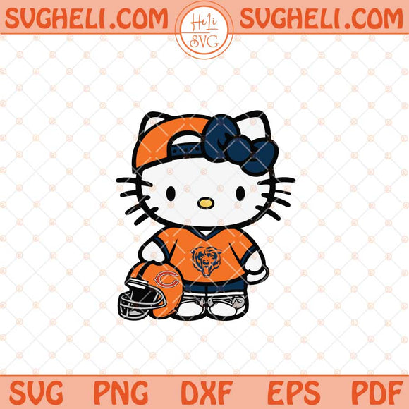 Chicago Bears Hello Kitty Svg Chicago Football Svg Chicago Svg Png Dxf Eps Files