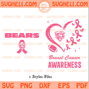 Chicago Bears October Breast Cancer Awareness Svg