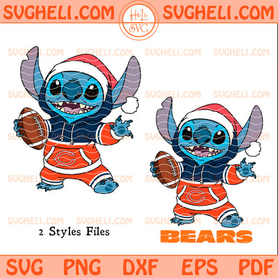 Chicago Bears Stitch Football Christmas Svg