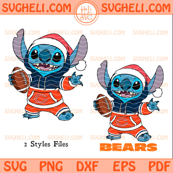 Chicago Bears Stitch Football Christmas Svg