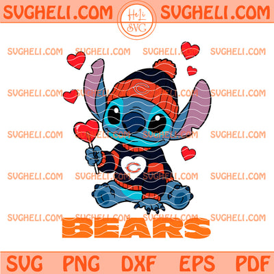 Chicago Bears Stitch Valentine Football Svg Bears Svg