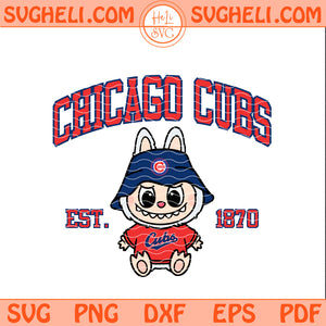 Chicago Cubs Labubu Baseball Svg Labubu MLB Svg Png Dxf Eps Pdf Files