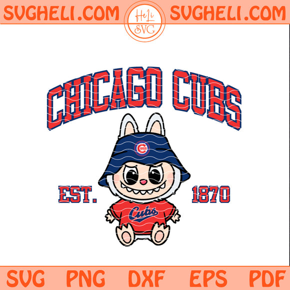 Chicago Cubs Labubu Baseball Svg Labubu MLB Svg Png Dxf Eps Pdf Files