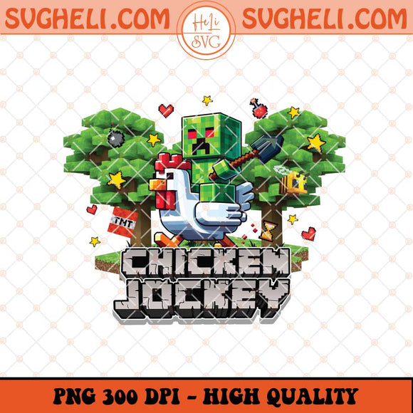 Chicken Jockey 2025 Png MineCraft Chicken Pixel Funny Png Sublimation Files