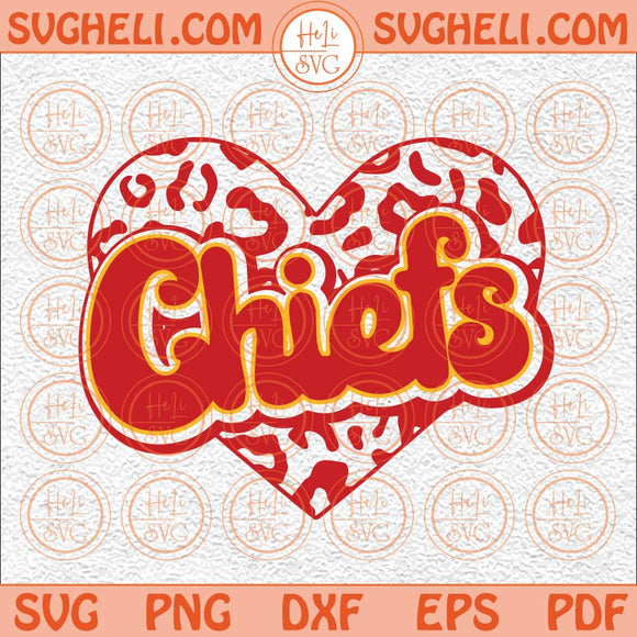 Chiefs Heart Svg Cheifs Football Svg Kansas City Football Svg Png Dxf Eps Files