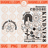 Choose Kindness Svg Boho Self love Svg Retro Inspirational Svg Png Dxf Eps Files