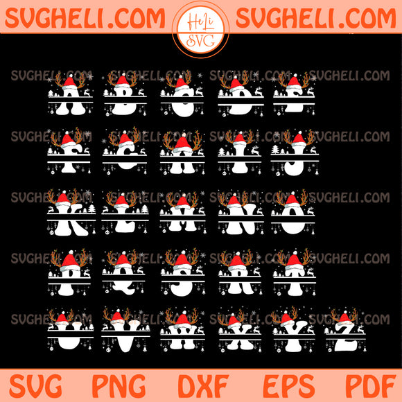 Christmas Alphabet Svg Bundle Santa alphabet Svg