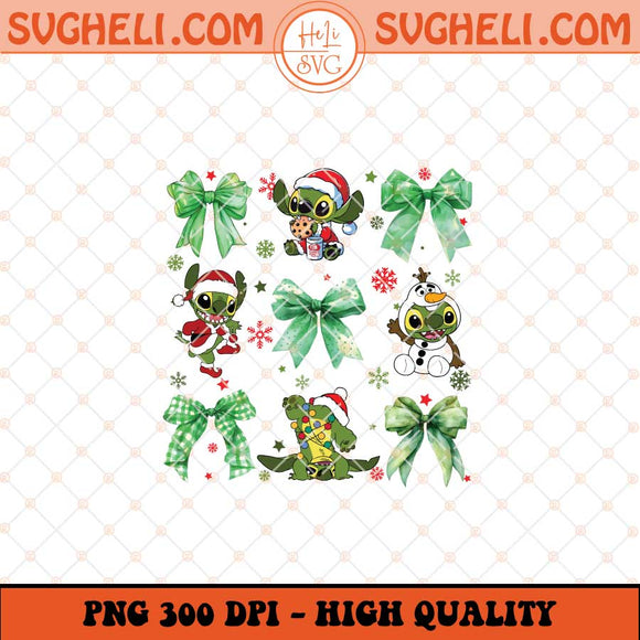 Christmas Blue Character Coquette Bow Png Movie Cartoon Png Sublimation Files