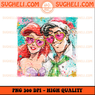 Christmas Glitter Handwritten Ariel and Eric Png