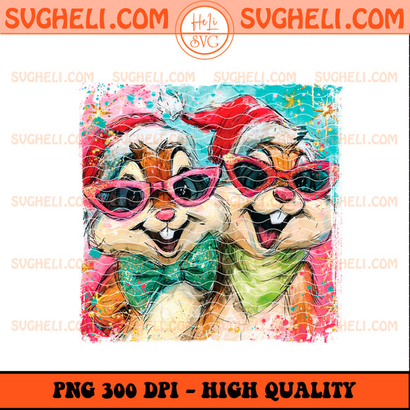 Christmas Glitter Handwritten Chip And Dale Png