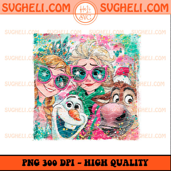 Christmas Glitter Handwritten Disney Frozen Family Png