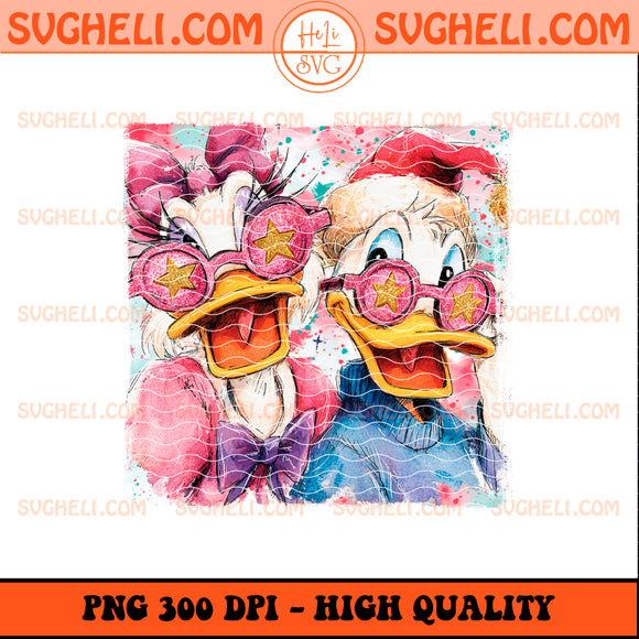 Christmas Glitter Handwritten Donald And Daisy Png