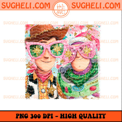 Christmas Glitter Handwritten Woody and Buzz Png