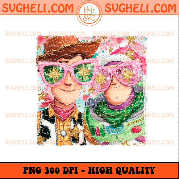 Christmas Glitter Handwritten Woody and Buzz Png