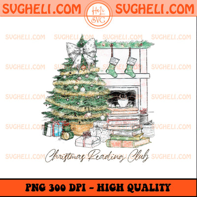 Christmas Reading Club Png Cozy Book Lover Sublimation Png