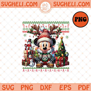 Mickey Mouse Ugly Christmas Sweater Png Christmas Mickey Png Sublimation Files