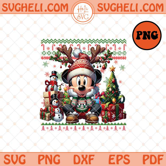 Mickey Mouse Ugly Christmas Sweater Png Christmas Mickey Png Sublimation Files