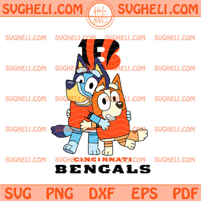 Cincinnati Bengals Bluey & Bingo Football Svg Bluey NFL Svg