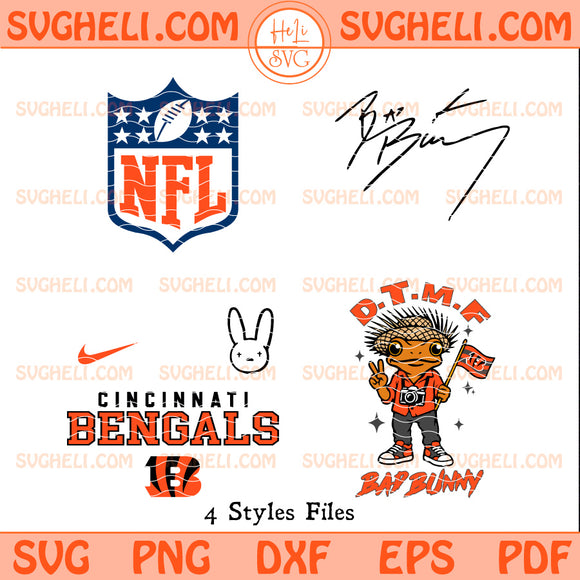 Cincinnati Bengals NFL Bad Bunny Svg Cincinnati Bengals Svg