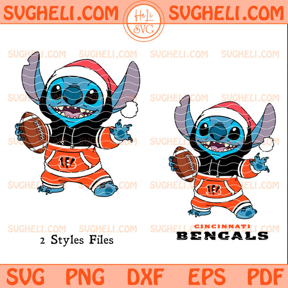 Cincinnati Bengals Stitch Football Christmas Svg