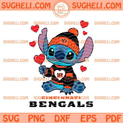 Cincinnati Bengals Stitch Valentine Football Svg Bengals Svg