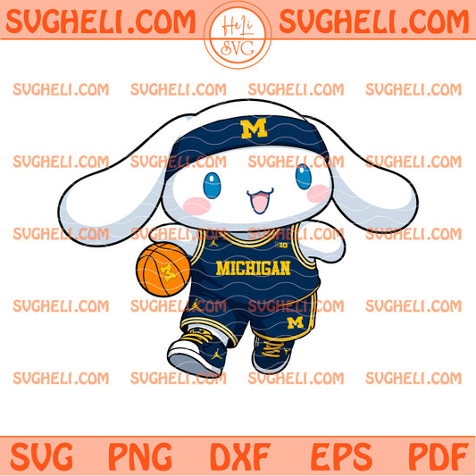 Cinnamoroll Michigan Wolverines Basketball Svg Michigan Svg