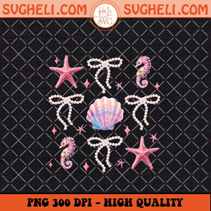 Clam Pearl Bow Png Summer Vibes Pink Clam Png Sublimation Files