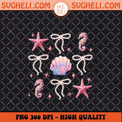 Clam Pearl Bow Png Summer Vibes Pink Clam Png Sublimation Files