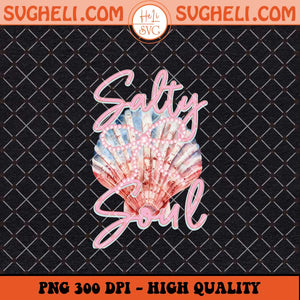 Clam Pearl Bow Salty Soul Png Summer Vibes Pink Clam Png Sublimation Files