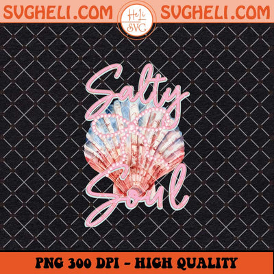Clam Pearl Bow Salty Soul Png Summer Vibes Pink Clam Png Sublimation Files